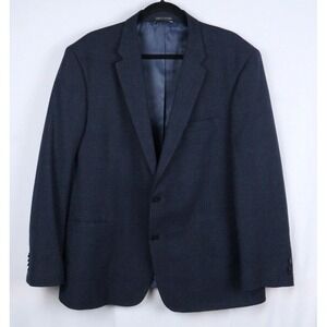 Tommy Hilfiger Modern-Fit Blue Check Plaid Wool Blazer‎ Sport Coat Jacket 44R